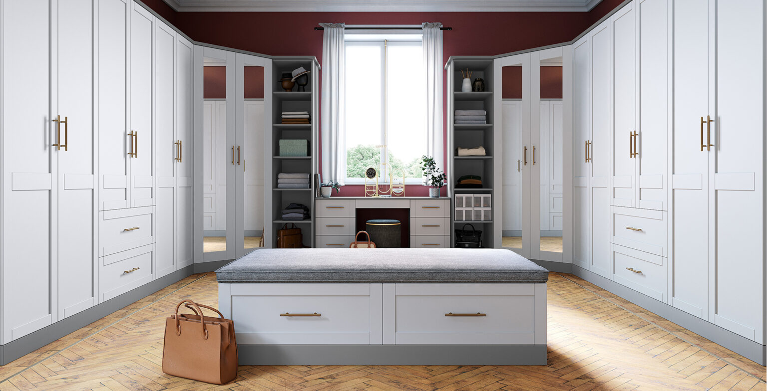 Grey Tampa Design Fitted Walk In Wardrobe Dressing Room