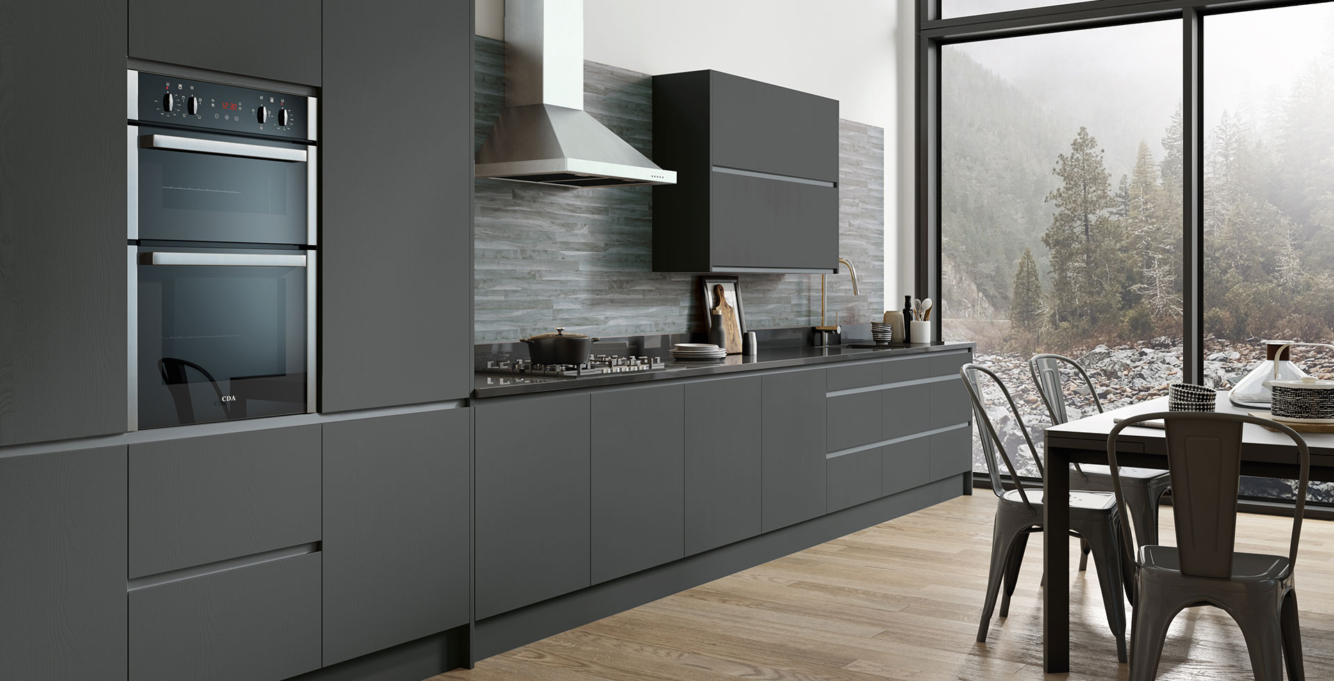 Matt Graphite Handless Kitchen