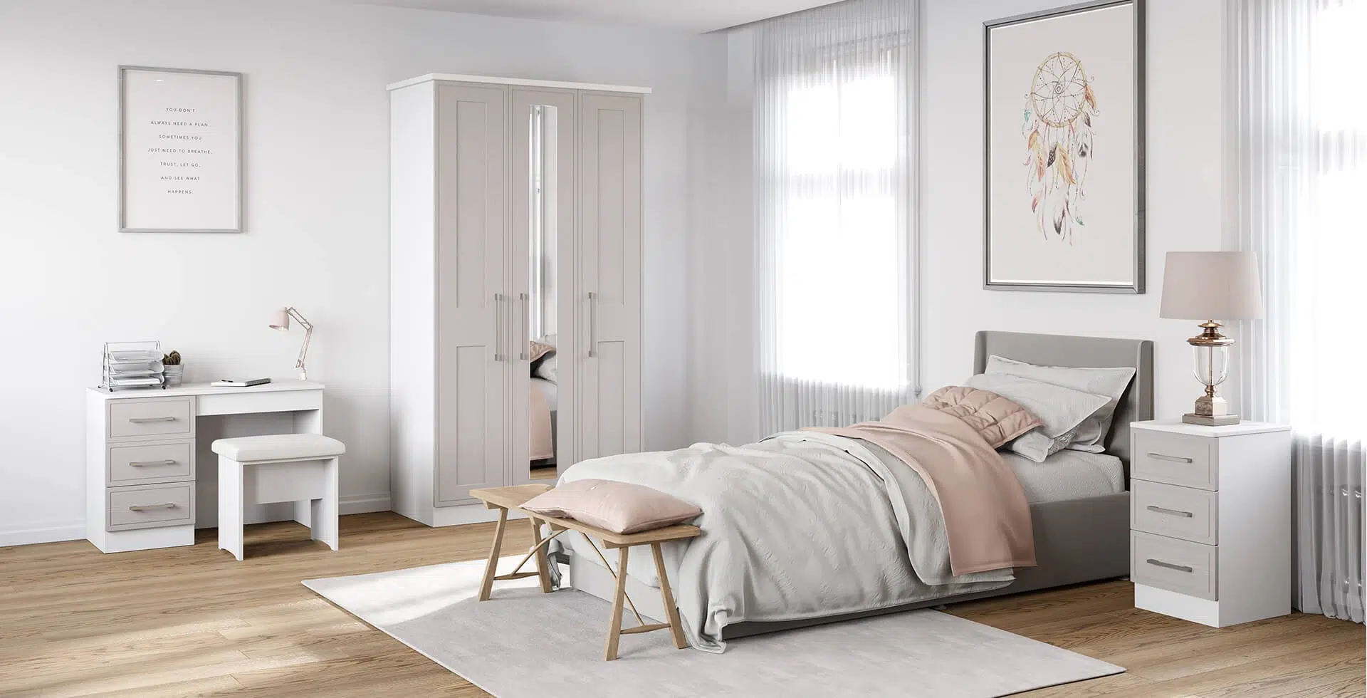 1.2m Wide Allure Freestanding Bedroom Package 1