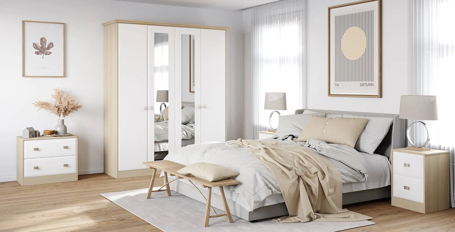 1.8m Newport Freestanding Bedroom Package 1