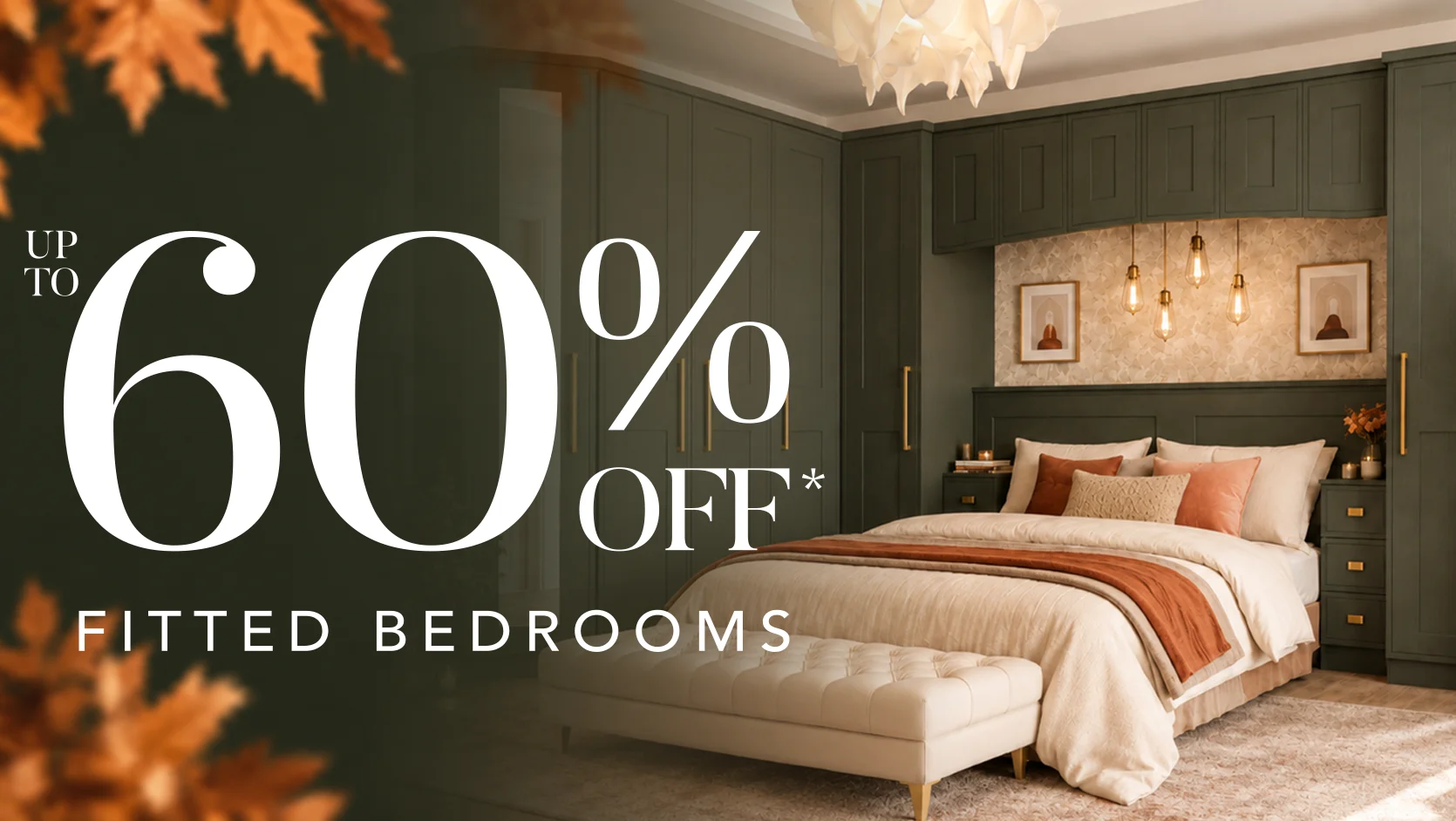 Luxury fitted bedroom with up to 60% off promotion