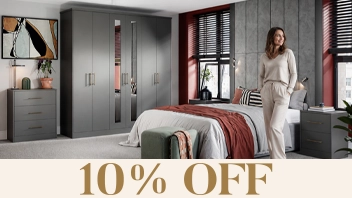 Modern grey bedroom furniture with 10% off offer