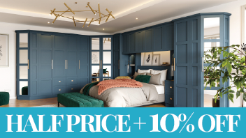 Modern bedroom furniture half price and 10 percent off
