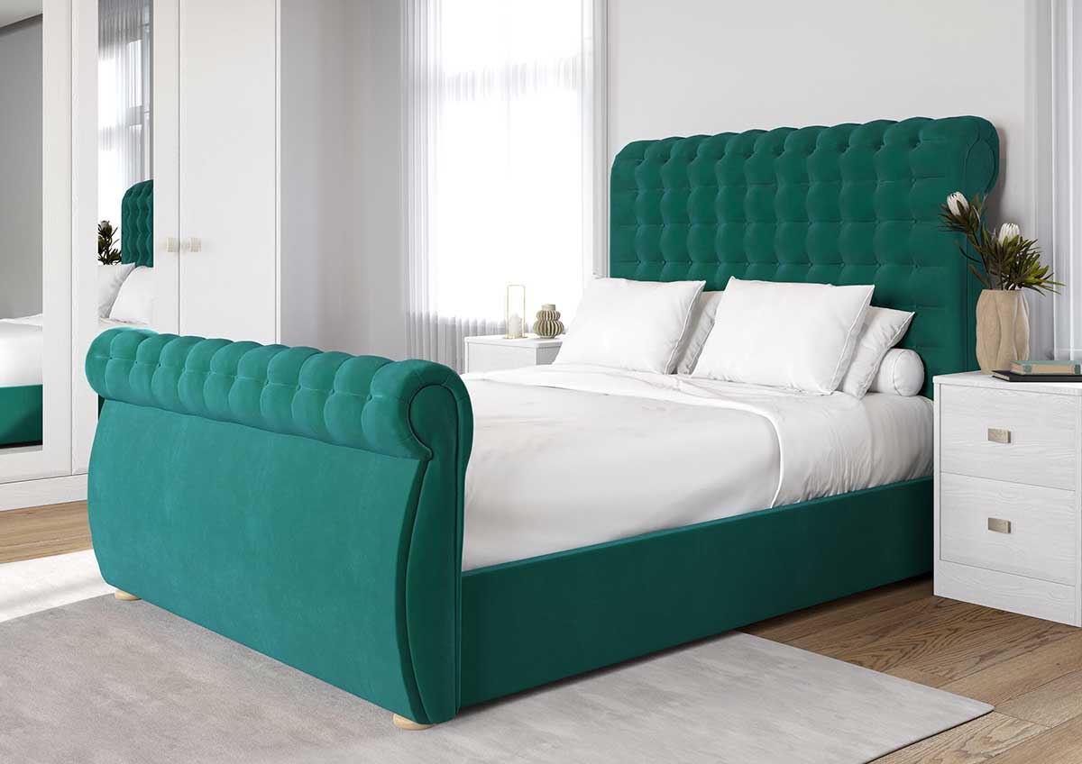 Windsor 5 foot kingsize bedframe Atlantic Sleigh bed upholestered framed bed king