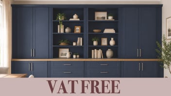 Navy kitchen cabinets with VAT free offer