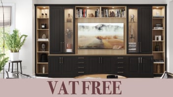 Modern dark wood living room wall unit