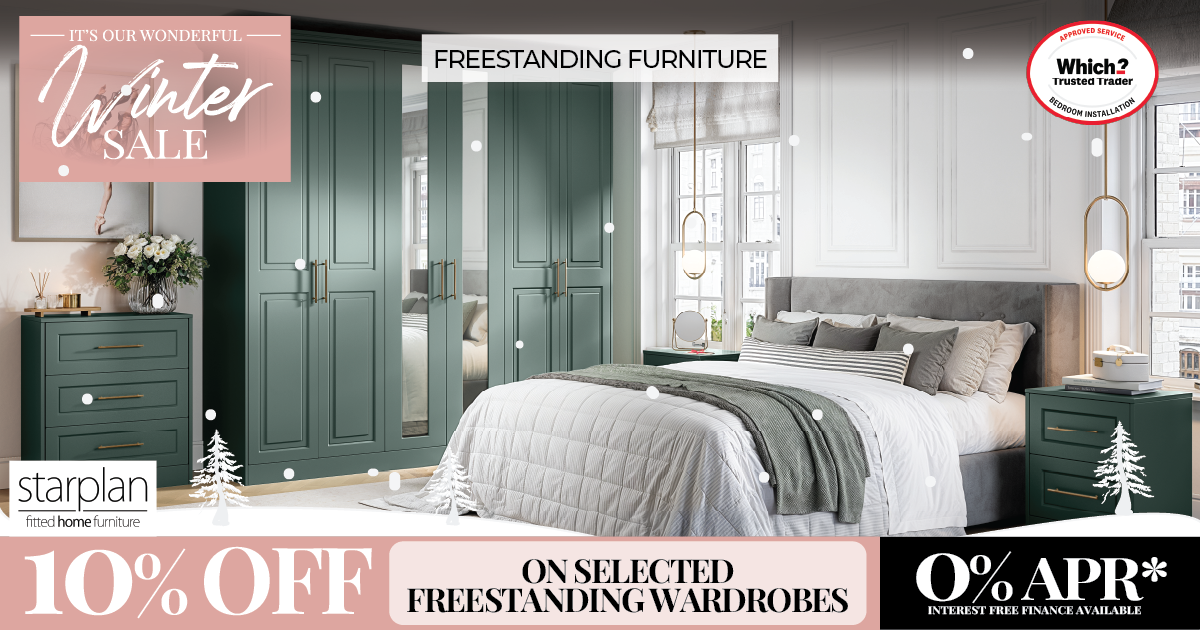 Winter sale on freestanding bedroom wardrobes