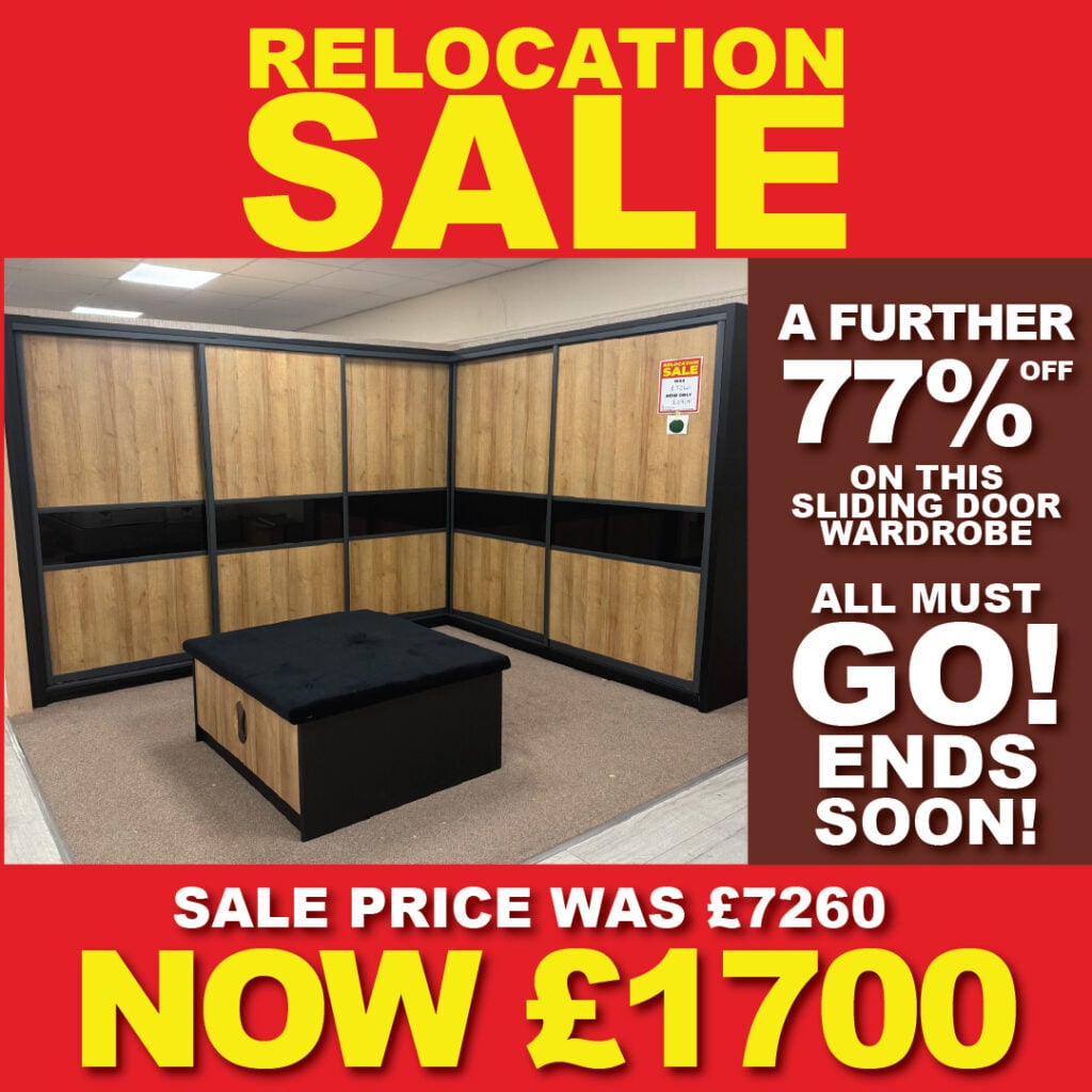 Sliding door wardrobe relocation sale advertisement
