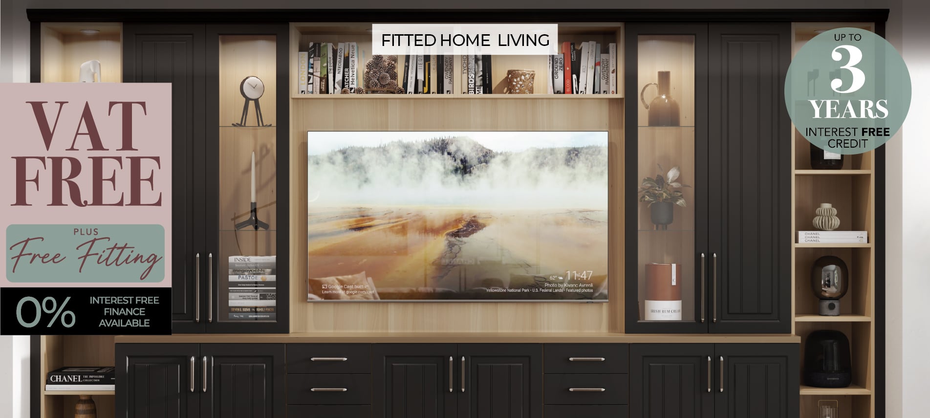 Fitted living room unit with VAT-free offer