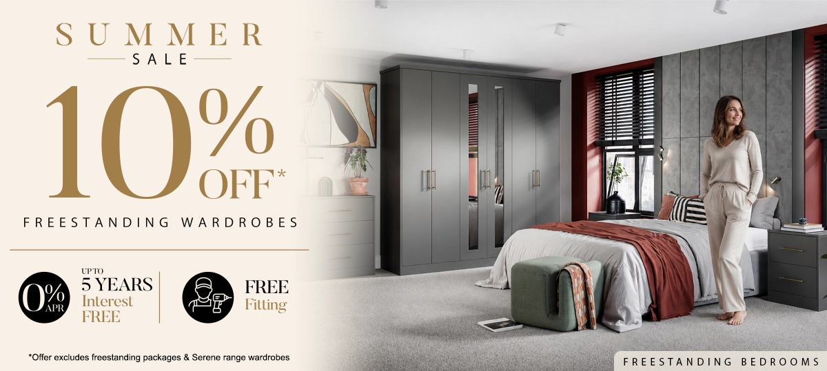 Summer sale on freestanding bedroom wardrobes