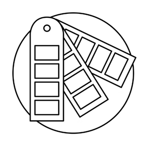 Line-art icon of a cash register and banknotes