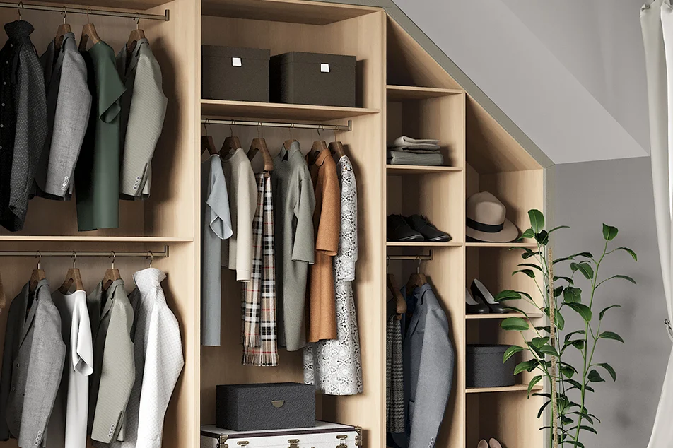 sloped built in wardrobes